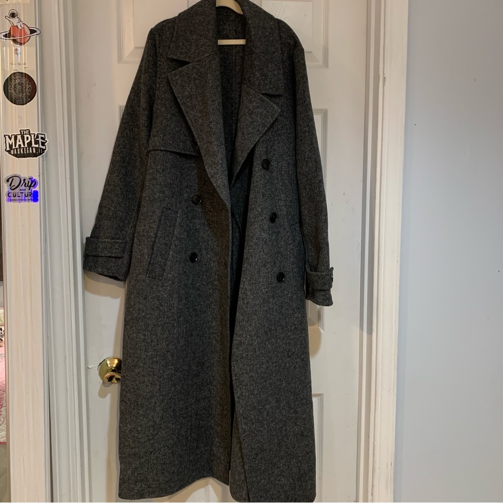 Zara Charcoal Trench Coat